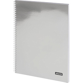 Бизнес-тетрадь Attache А4 96 листов в клетку на спирали (обложка серебристая, тиснение фольгой)