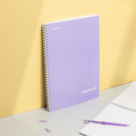 Бизнес-тетрадь Attache Акварель А4 96 листов фиолетовая в клетку на спирали (204x291 мм)