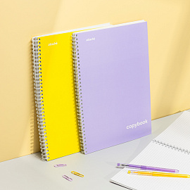 Бизнес-тетрадь Attache Акварель А4 96 листов фиолетовая в клетку на спирали (204x291 мм)