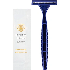 Набор бритвенный Luscan Cream Line картон (бритва, гель для бритья, 200 штук в упаковке)