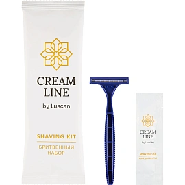 Набор бритвенный Luscan Cream Line флоупак (бритва, гель для бритья, 200 штук в упаковке)