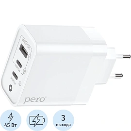 Сетевое зарядное устройство Pero ТС17W 45 Вт (07010202)