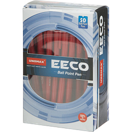 Ручка шариковая неавтоматическая Unomax Eeco красная (толщина линии 0.5 мм)