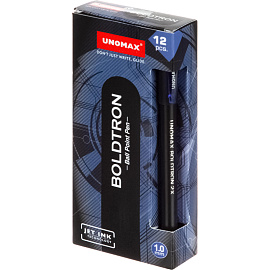 Ручка шариковая неавтоматическая Unomax Boldtron синяя (толщина линии 0.8 мм)