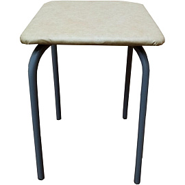 Табурет квадратный Strong бежевый (искусственная кожа, металл)