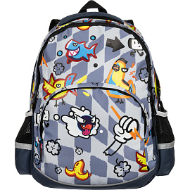 Рюкзак ортопедический Комус Класс Стикеры черный с двумя отделениями