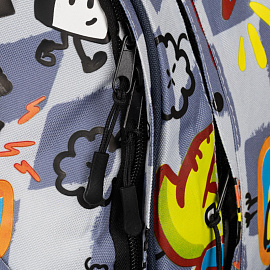 Рюкзак ортопедический Комус Класс Стикеры черный с двумя отделениями