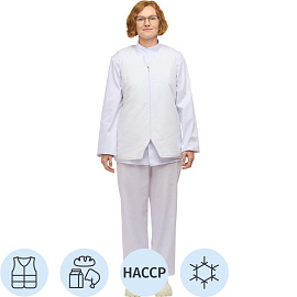 Жилет для пищевого производства у17-ЖЛ ХАССП внутренний белый тиси утеплённый (размер 48-50, рост 170-176)