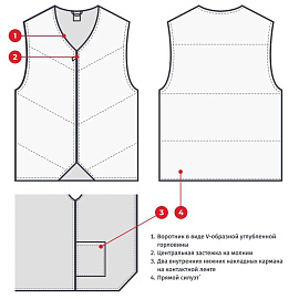 Жилет для пищевого производства у17-ЖЛ ХАССП внутренний белый тиси утеплённый (размер 48-50, рост 170-176)