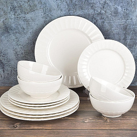 Сервиз обеденный на 4 персоны 12 предметов Nouvelle Home Пастила фарфор фото Сервиз обеденный на 4 персоны 12 предметов Nouvelle Home Пастила фарфор