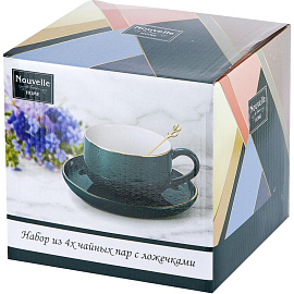 Набор чайный Nouvelle Home Royal line Night на 4 персоны фарфор (12 предметов)