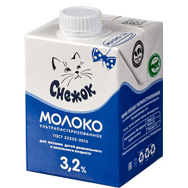 Молоко Снежок ультрапастеризованное 3.2% 500 мл