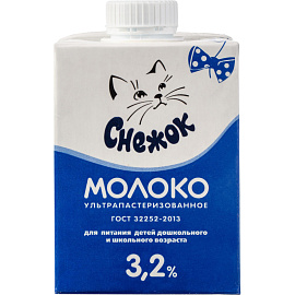 Молоко Снежок ультрапастеризованное 3.2% 500 мл