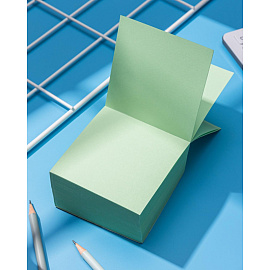 Блок для записей Комус BC 90x90x50 мм зеленый проклеенный плотность 80 г/кв.м