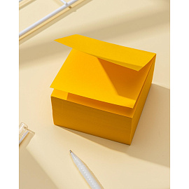 Блок для записей Комус BC 90x90x50 мм желтый интенсив проклеенный плотность 80 г/кв.м