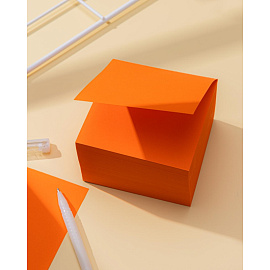 Блок для записей Комус BC 90х90х50 мм оранжевый интенсив проклеенный плотность 80 г/кв.м