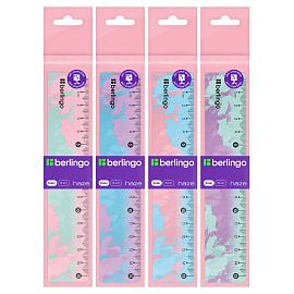 Линейка 15см Berlingo "Haze", пластиковая, ассорти, европодвес фото Линейка 15см Berlingo "Haze", пластиковая, ассорти, европодвес