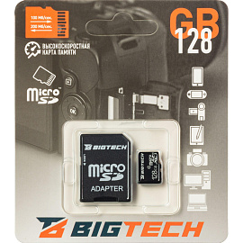 Карта памяти 128 ГБ micro SD BigTech UMSDC-003 UHS-I U3 V30