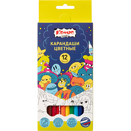 Карандаши цветные Комус Класс Максики 12 карандашей 12 цветов шестигранные