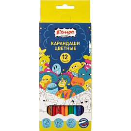 Карандаши цветные Комус Класс Максики 12 карандашей 12 цветов трёхгранные
