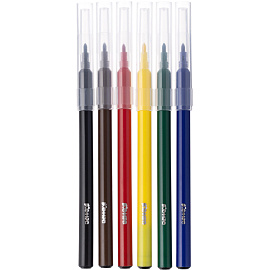 Фломастеры Комус Класс Максики 6 цветов с вентилируемыми колпачками смываемые