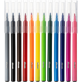 Фломастеры Комус Класс Максики 12 цветов с вентилируемыми колпачками смываемые