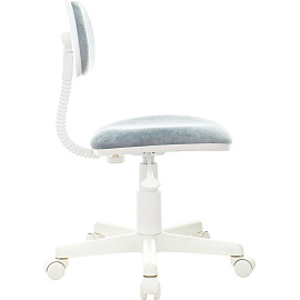 Кресло детское Бюрократ CH-W201 серо-голубое (велюр, пластик)