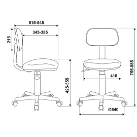 Кресло детское Бюрократ CH-W201 серо-голубое (велюр, пластик)