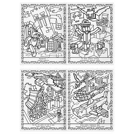 Суперраскраска А4, 40 стр., ТРИ СОВЫ "В стиле Minecraft