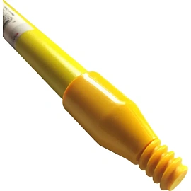 Рукоятка (ручка) для инвентаря HACCPER 150 см стекловолокно d25 жёлтая (с резьбой, с отверстием для подвешивания)