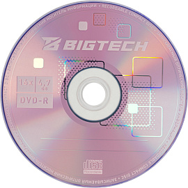 Диск DVD-R BigTech 4.7 ГБ 16x slim YDVDRB006