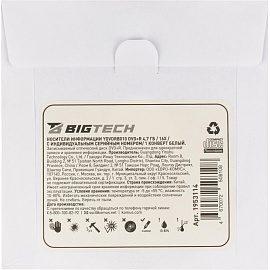 Диск DVD+R BigTech 4.7 ГБ 16x конверт YDVDRB010