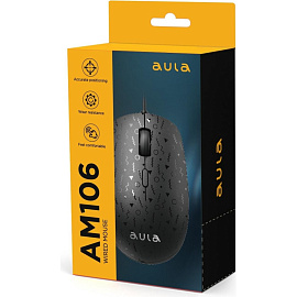 Мышь проводная Aula AM106 черная (80003338)