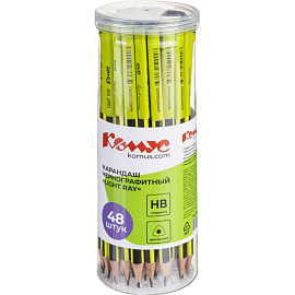 Карандаш чернографитный деревянный HB Комус Light Ray заточенный трехгранный