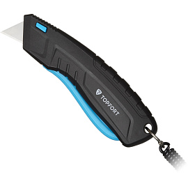 Нож безопасный TOPFORT 19 мм с кобурой (пластиковый корпус, 1960426)