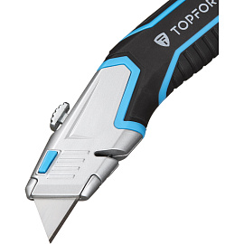 Нож универсальный TOPFORT 19 мм (4 запасных лезвия, 1960427)