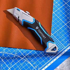 Нож универсальный TOPFORT 19 мм (4 запасных лезвия, 1960427)