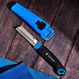 Нож монтерский TOPFORT с кобурой (корпус ABS+TPR, 1960430)