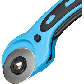 Нож раскройный TOPFORT 45 мм с механической рукояткой (корпус ABS+TPR, 1960448)