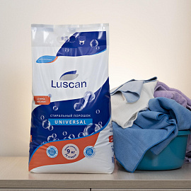 Порошок стиральный автомат Luscan Universal Свежесть 9 кг для белого и цветного белья