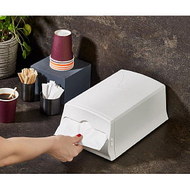 Диспенсер для салфеток Luscan Professional Optima maxline N4 настольный пластиковый белый