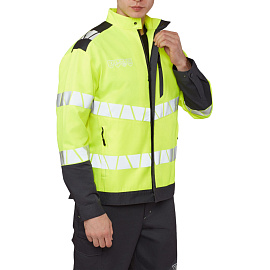 Куртка рабочая летняя мужская Равелин-КУ с СОП лимонная/графит (размер 56-58, рост 158-164)