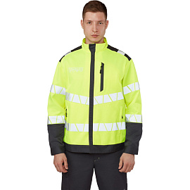Куртка рабочая летняя мужская Равелин-КУ с СОП лимонная/графит (размер 56-58, рост 158-164)
