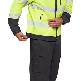 Куртка сигнальная летняя мужская Равелин-КУ с СОП лимонная/графит (размер 60-62, рост 182-188)