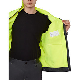 Куртка сигнальная летняя мужская Равелин-КУ с СОП лимонная/графит (размер 60-62, рост 182-188)