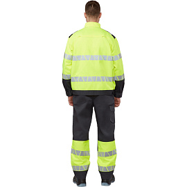 Куртка сигнальная летняя мужская Равелин-КУ с СОП лимонная/графит (размер 52-54, рост 194-200)