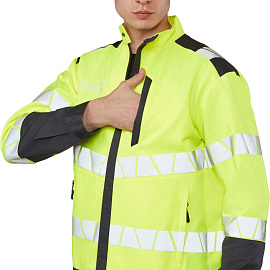 Куртка сигнальная летняя мужская Равелин-КУ с СОП лимонная/графит (размер 52-54, рост 194-200)