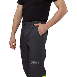 Брюки сигнальные летние мужские Равелин-БР с СОП лимонные/графит (размер 44-46, рост 158-164)