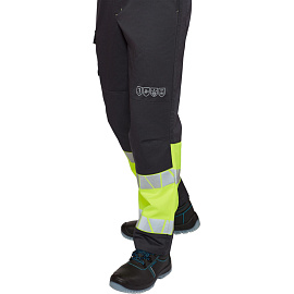 Брюки сигнальные летние мужские Равелин-БР с СОП лимонные/графит (размер 56-58, рост 194-200)