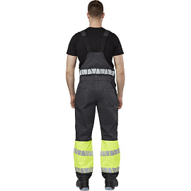 Полукомбинезон сигнальный летний мужской Равелин-ПК с СОП лимонный/графит (размер 52-54, рост 158-164)